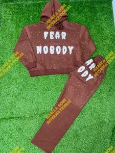 Chándal con Capucha Estampado Fear Nobody, Unisex, Ropa Casual, Manga Larga, Cintura Elástica, 100% Algodón, Transpirable, Ligero, Ropa Urbana - Product Image 3