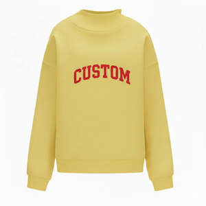 Sweat-shirt à col roulé surdimensionné pour femme, imprimé sur mesure OEM, en coton molletonné de qualité supérieure, style décontracté streetwear, automne - Product Image 2