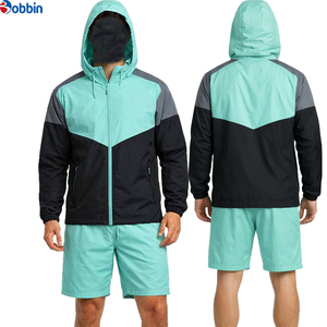 Conjunto Corto de Ropa Urbana Personalizada para Hombre, Chaqueta Cortavientos y Pantalones Cortos con Bloques de Color, Conjunto de Verano - Product Image 5