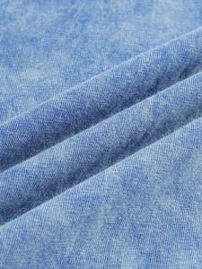 Camiseta Oversize OEM Azul Claro Lavado 100% Algodón Suave Transpirable para Hombre con Hombro Caído, Logotipo Personalizado, Proveedor Mayorista - Product Image 6