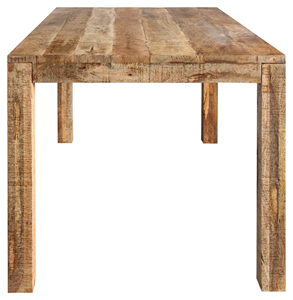 Mesa de Comedor Moderna de Madera Maciza de Mango con Acabado Superficial Rugoso y Liso, Forma Cuadrada, 4 Patas, para Hogar y Cocina - Product Image 4