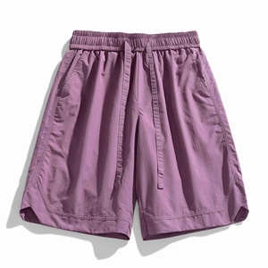 Summer Men's Retro Casual Hip Hop Style 100% Cotton Breathable Anti-UV Drawstring Closure Loose Sports Shorts for Teenagers - Product Image 6