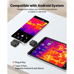 Termocamera Android 256x192 Pixel, Termocamera a Infrarossi 512x384 TISR Super Risoluzione, Frequenza di Aggiornamento 25Hz per Smartphone - Product Image 4
