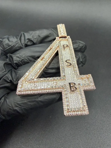 Starspire Jewels 925 Sterling <b>Silver</b> Moissanite Letter Pendant Custom Iced Hip Hop Style Rhodium Plated Party <b>Necklace</b> Men - Product Image 2