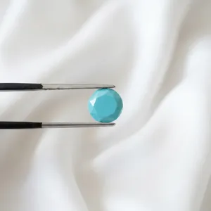 GNSJ 100% Natural Round Rose Cut Faceted Turquoise Loose <b>Gem</b> <b>Stones</b> 6-8mm 11 Pieces 11.15ct Unheated Arizona for Jewelry Making - Product Image 1