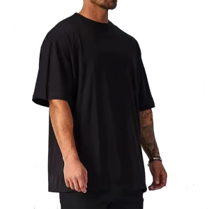 Plain 100% Cotton Oversized Drop Shoulder Unisex Loose Fit Casual Streetwear <b>Blank</b> Custom Logo Quick Dry Soft Breathable Summer - Product Image 4