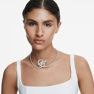Luxury Women 925 <b>Silver</b> Rhodium Plated Diamond <b>Choker</b> Necklace Tapered Baguette Cut Channel Setting Wedding Jewelry - Product Image 3