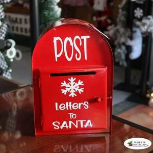 Buzón de Metal Navideño, Cartas de Santa, Buzón Rojo Vintage para Decoración Navideña en Interiores y Exteriores del Hogar y Jardín - Product Image 6