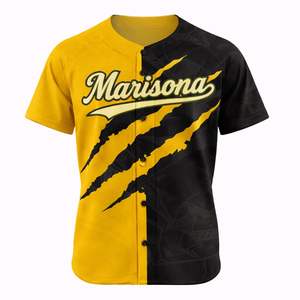 Camiseta de Béisbol Personalizada OEM Premium |   Uniforme de Equipo con Botones |   Impresión por Transferencia de Calor 100% Poliéster |   Corto |   Nombre del Jugador Personalizado - Product Image 4
