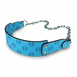 Ceinture de musculation en cuir véritable imprimé avec chaîne, pour dips et pompes, en PU, pour l'entraînement et le powerlifting - Product Image 1