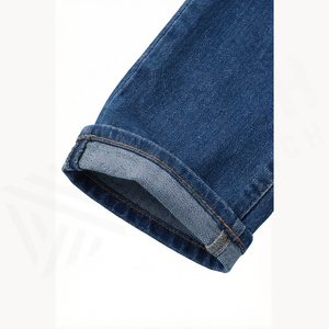 Jean en denim coupe droite délavé moyen pour homme, coupe slim, en coton, style décontracté, pantalon d'automne - Product Image 6
