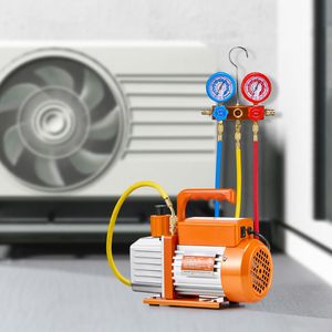 Pompa per vuoto rotativa a palette monostadio per HVAC 4.5 CFM con kit manometri AC L per refrigerante A/C con set di manometri - Product Image 2
