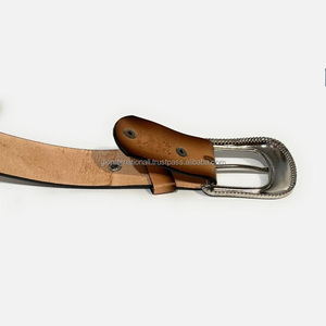 Cinturón de herramientas de cuero occidental marrón para hombre Cinturón de rodeo de vaquero hecho a mano de 1,5 pulgadas de ancho - Product Image 6