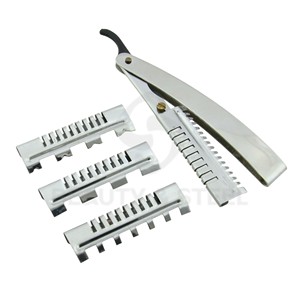 Rasoir de coiffure professionnel en acier inoxydable de qualité supérieure avec quatre guides de texturation – Outil de dégradé lisse - Product Image 6