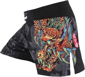 Pantalones Cortos de Lucha MMA con Gráfico de Dragón Personalizado en la Parte Delantera, Sublimados, para Entrenamiento de Grappling, Muay Thai, Kickboxing, Secado Rápido, OEM - Product Image 1