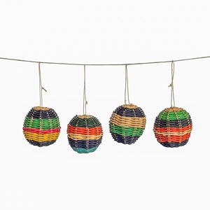 Combo de bolas de ratán para decoración navideña, bolas tejidas a mano para exhibir en la mesa, adornos colgantes para árbol. - Product Image 6