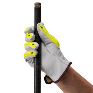 Guantes de trabajo de cuero de alta calidad, resistentes a impactos, de piel de cabra de grano completo, con protección TPR contra impactos, nivel de corte A7 - Product Image 5