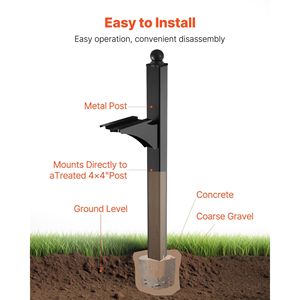 Palo per Cassetta Postale da Esterno in Alluminio 56 x 4 x 4 Pollici con Staffa Universale, Supporto Metallico Resistente per Montaggio Universale - Product Image 6