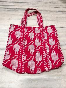 Floral Handprinted Large Quilted Tote <b>Bags</b> <b>Boho</b> Overnight Weekender Beach Tote <b>Bag</b> Eco Friendly Shopping Stylish Multi Purpose - Product Image 2
