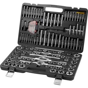 Set Essenziale di 116 Pezzi di Maschi e Filiere in Acciaio per Cuscinetti, Include Misure Metriche e SAE, per Taglio Filettature Esterne - Strumento Essenziale per Filettatura - Product Image 3