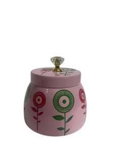 Tarro de Almacenamiento Cuadrado de Hierro con Diseño Floral Rosa, Ecológico, Estilo Vintage, con Asas, para Té, Café, Azúcar, Especias, Uso Doméstico - Product Image 1