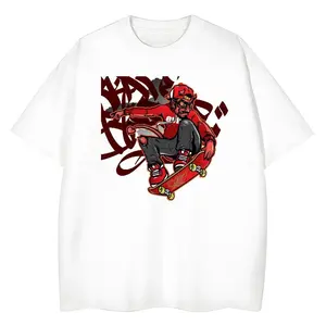 Camiseta de algodón suave y transpirable para hombre, cuello redondo, manga corta, con estampado gráfico personalizado, colección de verano. - Product Image 1