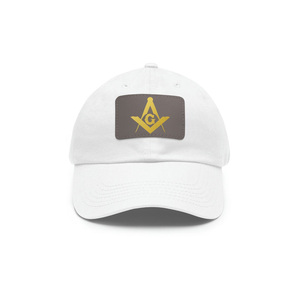 Gorra de Béisbol de Lujo Master Mason Blue Lodge con Parche de Cuero Genuino y Logotipo Dorado, Ajustable - Product Image 1