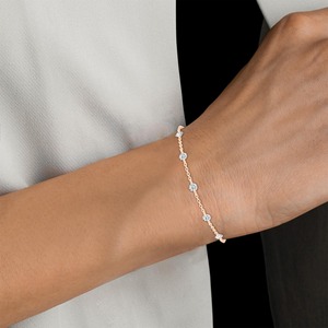 Pulsera con Diamantes de Laboratorio de Corte Redondo de 1.12 CTW en Oro Rosa de 9K - Product Image 1