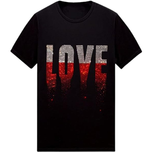 Camiseta de Algodón con Pedrería Premium para Mujer, Cuello Redondo, Suave y Transpirable, Ropa Casual, Proveedor OEM al por Mayor - Product Image 1