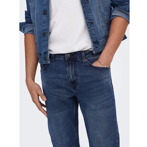 Pantalon en coton délavé coupe slim taille mi-haute pour homme avec grandes poches zippées et veste en jean avec logo OEM - Product Image 5