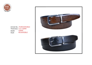 Ceinture en cuir réversible de haute qualité, épaisseur 3,6-3,8 mm - Ceinture formelle pour homme de qualité supérieure avec boucle rotative - Product Image 3