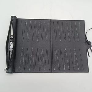 Juego de Backgammon Metálico Plegable Personalizado de Fábrica, Portátil, con Tablero de Microfibra de Gamuza, Cuero Cristalizado, para Entretenimiento y Juego de Ajedrez - Product Image 3