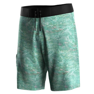 Pantalones Cortos de Pesca para Hombre, Estampado por Sublimación, Diseño de Peces Verdes, UPF 50, Secado Rápido, Poliéster, Cierre con Cordón - Product Image 1