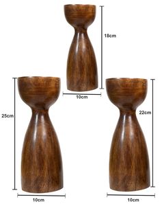 FASHION CRAFT Decorative Wooden <b>Candle</b> Stand <b>Set</b> Handmade Durable Heat Resistant Home Table Christmas Birthday Valentine's Day - Product Image 3