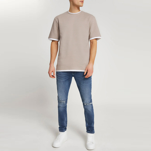 T-shirts décontractés à manches courtes pour hommes, design personnalisé, respirants, 100% coton, vêtements d'été, tissu personnalisé, vente en gros - Product Image 5