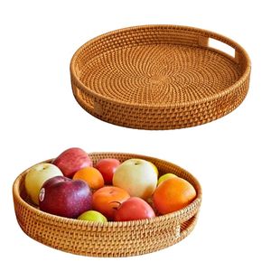 ถาดหวายรักษ์โลกพร้อมหูจับ สำหรับเสิร์ฟ จัดโต๊ะ ตกแต่งบ้าน งานฝีมือเวียดนาม - Product Image 1