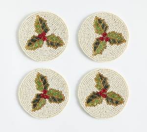 New Collection HANDMADE Beautiful Glass Beaded <b>Round</b> Table Coasters Made With Love And Care - Product Image 3
