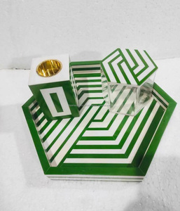 Juego de Bandeja para Incienso Bakhoor con Incrustaciones de Madreperla Tradicional Hecho a Mano, Caja de Lujo para Incienso Mubkhar Oud Mubkhara, Calentador de Velas - Product Image 1