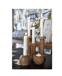 Porte-bougie en bois naturel raffiné, conçu pour une décoration élégante et un éclairage d'ambiance équilibré - Product Image 5