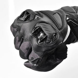 Guantes de Motocicleta de Cuero con Pantalla Táctil, Protección Completa para los Dedos, Transpirables, Resistentes al Viento, Invierno, Tácticos, Cierre de Gancho y Bucle - Product Image 6