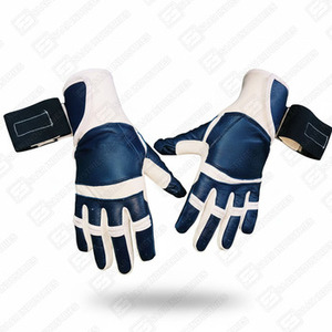 Factory Rate New Design Customized <b>Long</b> Cuff Navy Blue White Cowhide Leather Breathable/Durable Lightweight Anti <b>slip</b> Baseball - Product Image 2