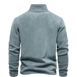 เสื้อสเวตเชิ้ตผู้ชายสีฟ้าอ่อน คอซิป แขนยาว ทรงปกติ คอตั้ง สวมใส่สบายๆ สำหรับฤดูใบไม้ร่วง ระบายอากาศได้ดี สีพื้น - Product Image 4