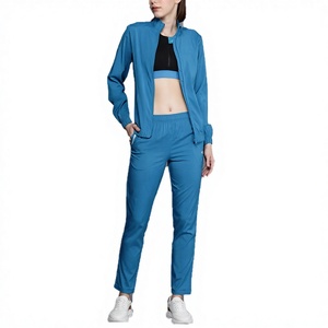 Survêtement de jogging pour femme avec veste zippée intégrale et bas à revers, respirant, vente en gros, personnalisable - Product Image 1