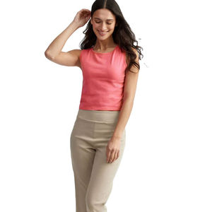 Pantalones Deportivos OEM con Logotipo Personalizado, Camiseta sin Mangas para Fitness y Yoga, Top de Yoga sin Costuras para Mujer, Impresión por Sublimación Personalizada, Gris Suave - Product Image 2