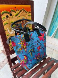 Vintage Style Cotton Kantha Shoulder <b>Bag</b> for Women – Handcrafted Ethnic Tote with Unique Quilted Stitch <b>Work</b> - Product Image 3