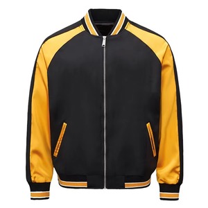 Chaqueta bomber con cremallera para hombre, ligera, informal, con mangas acanaladas, para uso diario. - Product Image 3