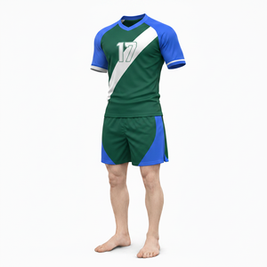 Conjunto de uniforme de rugby para hombre, rojo y negro, de manga larga, con el número 7 sublimado, que absorbe la humedad, de ajuste atlético, para todas las estaciones. - Product Image 5