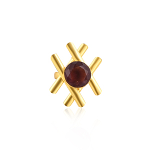 Pink Amethyst Hydro <b>Ring</b> for Women Gold Plated <b>Adjustable</b> Trendy Gemstone Jewelry Brass - Product Image 1