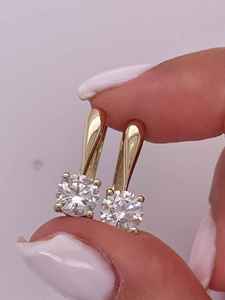 Pendientes de Aro de Plata de Ley 925 con Circonita Brillante de 1 Quilate, Pendientes Colgantes con Circonita Solitaria, Regalo para Mujer, Boda, Fiesta - Product Image 5