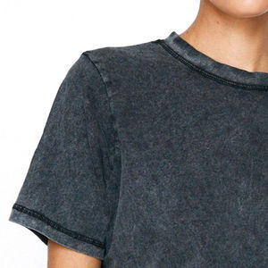 Nuevas Camisetas de Moda con Lavado Ácido, Camisetas de Algodón Oversize con Lavado Ácido, Camisetas Vintage para Mujer, Precio al por Mayor con OEM - Product Image 5